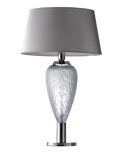 Lampe de Table en Cristal Nid d'Abeille Gris Nickel Poli