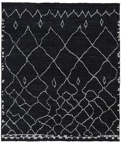 Tapis Berbère Noir à Poil Long
