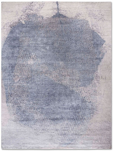 Tapis noué main Gris Argenté