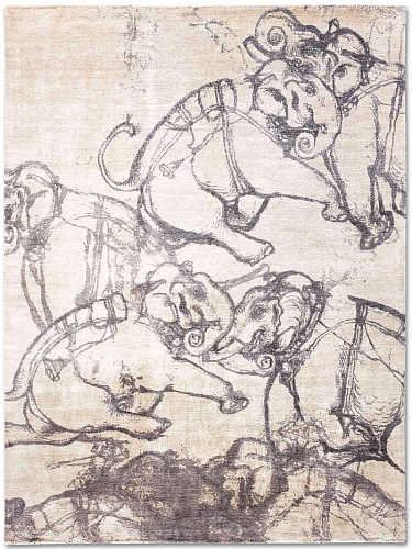 Tapis tissé main Éléphants