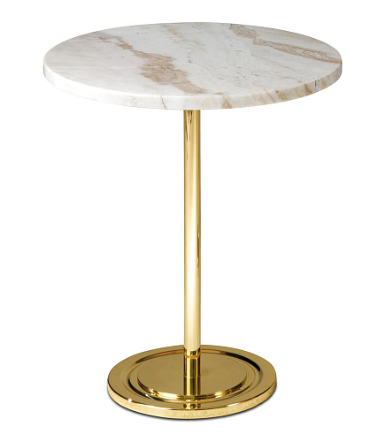 Table d'appoint haute avec plateau en marbre