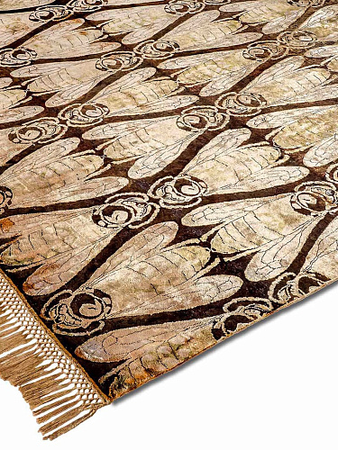 Tapis de luxe fait main Miel Or Métallisé
