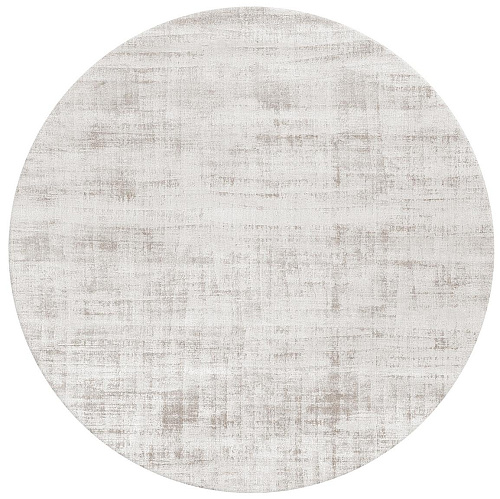 Tapis Rond en Soie de Banane Blanc Cassé