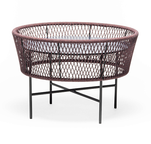 Table Basse de Jardin Ronde Rouge et Bleue Tamburo ME