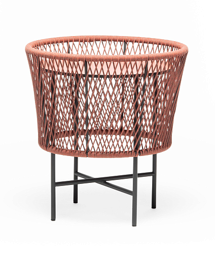 Table Basse de Jardin Ronde Rouge Tamburo SM