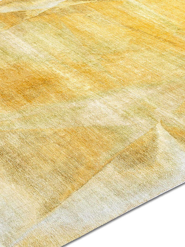 Tapis noué main Jaune