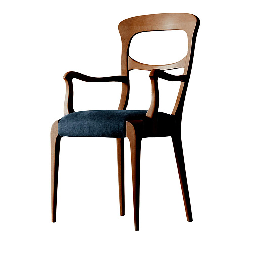 Chaise Capotavola Noix Naturelle avec Accoudoirs