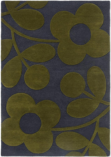 Tapis design en laine Sprig Stem Marine 063908