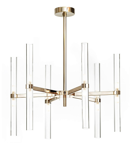 Lustre Or Doux avec Cylindres en Verre Borosilicaté