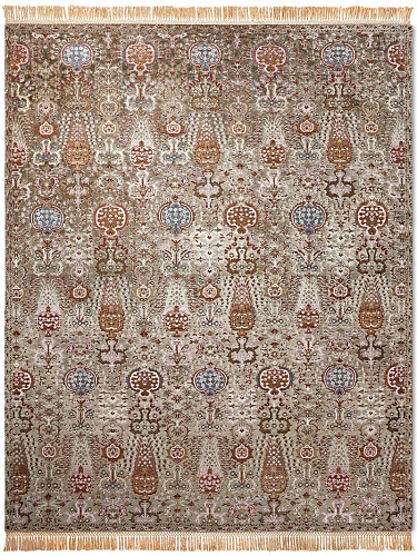 Tapis de luxe fait main Isfahan Gris / Vert