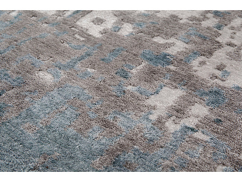 Tapis Abstrait Indien en Soie de Bambou