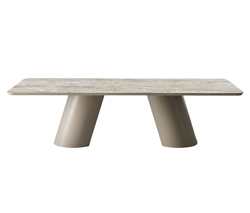 Table de salle à manger Altea avec plateau en céramique beige