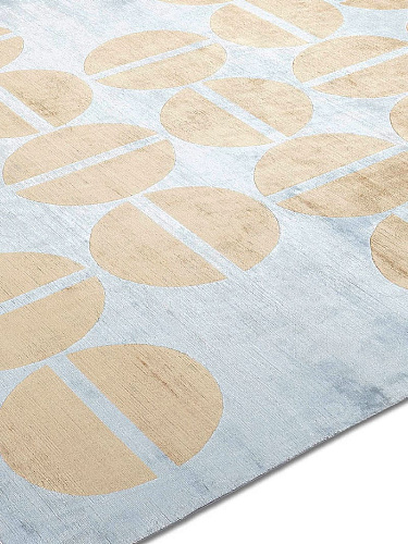 Tapis noué main Or / Bleu