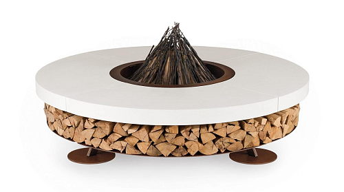 Brasero Ercole en béton blanc
