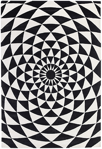 Tapis Rond Noir & Blanc