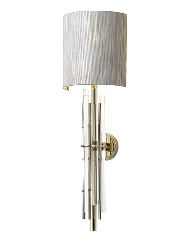 Applique Murale Bambou en Verre avec Abat-Jour en Tissu