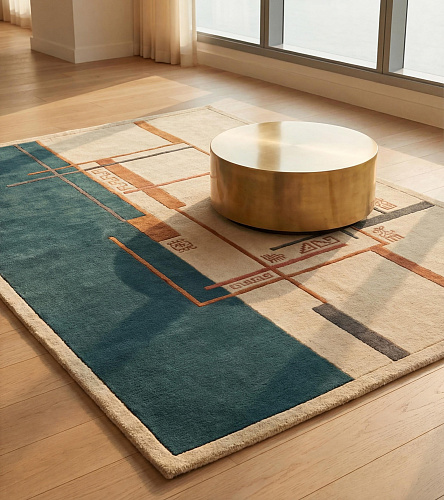 Tapis Architect Lines Teal