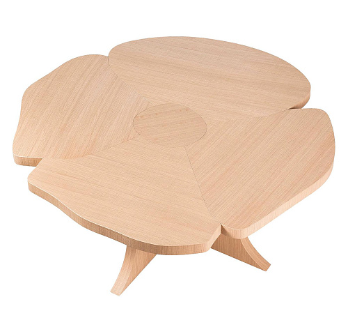 Table de salle à manger ovale en bois naturel