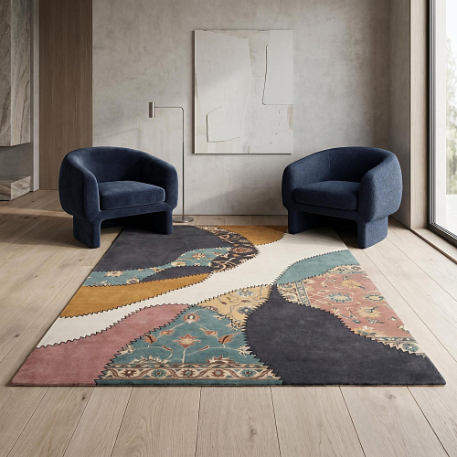 Tapis Pastel Collage Multi