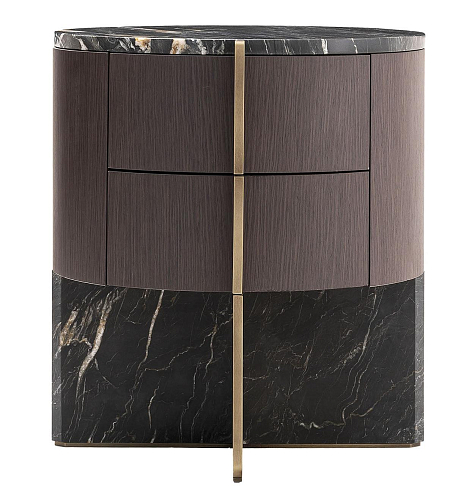 Table de chevet Adam en marbre et bois