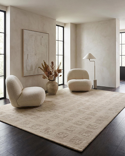 Tapis Symbol Grid Beige