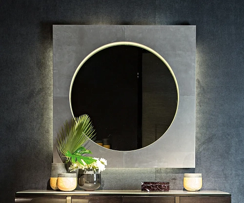 Miroir en Cuir Black & More avec Éclairage Arrière