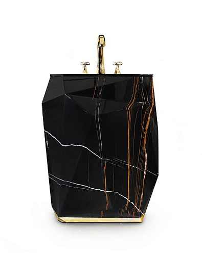 Lavabo Sur Colonne Jewel en Fausse Marbre