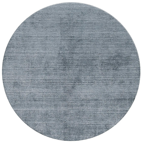 Tapis Rond Bleu en Soie de Bambou
