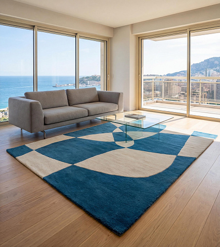 Tapis de luxe Rotating Forms Blue