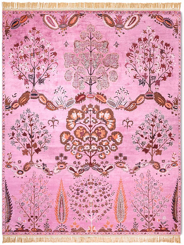 Tapis fait main de luxe Mughal Rose