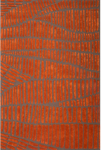 Tapis laine / viscose Orange Gris Enia