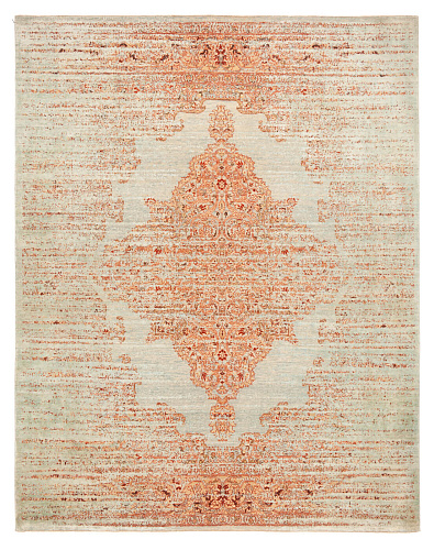 Tapis Tabriz Fashion Stomped Bleu Bleu Bébé Soie