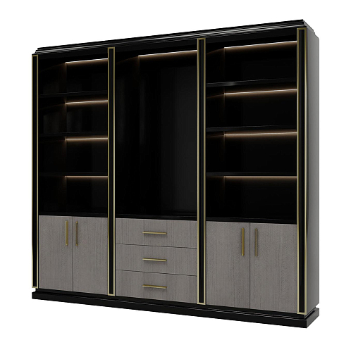 Bibliothèque avec portes en bois