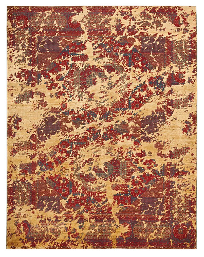 Tapis Mamluk Knightsbridge Double Ciel Rouge Doré Soie