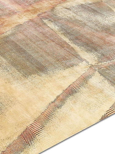Tapis noué main Pierre Jaune