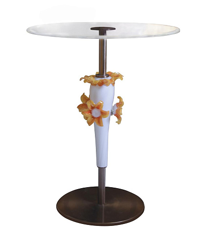 Table d'appoint avec plateau en verre de Murano