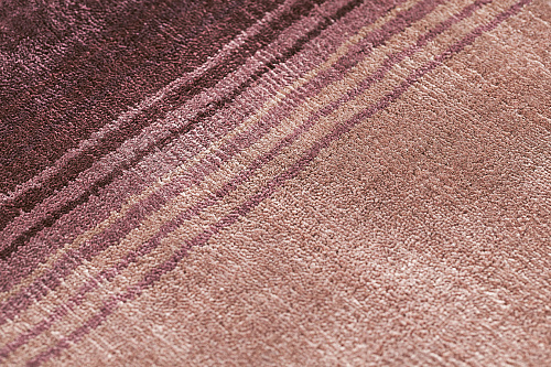 Tapis Viscose Tissée Main Rose Poudré