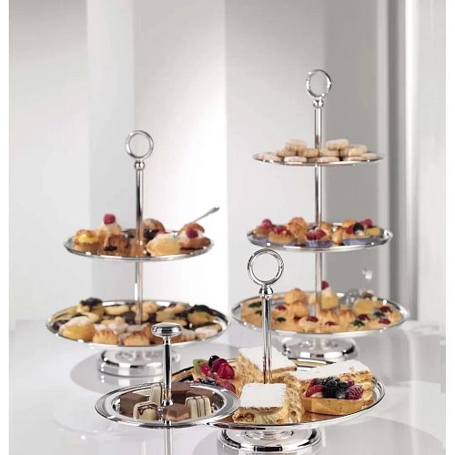 Présentoir à fruits 2 assiettes argenté
