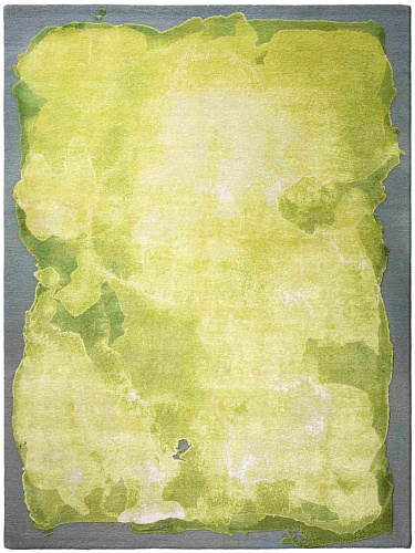 Tapis noué main de luxe Mono Vert / Jaune