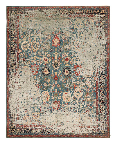 Tapis Bidjar Highgate Enjoy Bleu Sarcelle Gris Soie