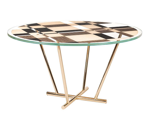 Table de salle à manger ronde en verre Piet
