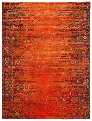 Tapis Bidjar Kingscross Inversé Rouge Orange Néon Soie