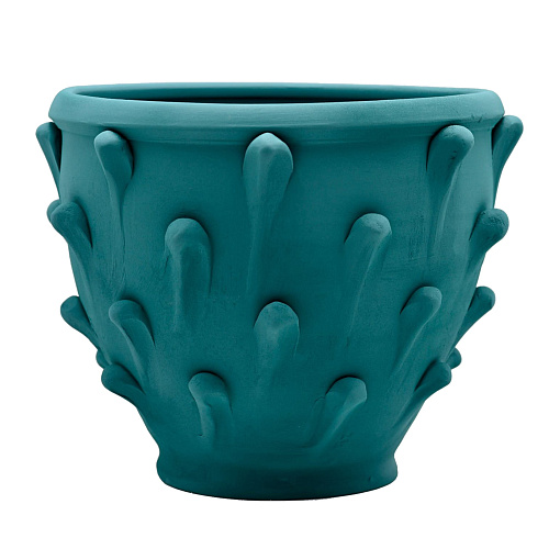 Vase Bleu Sarcelle Sculpteur à la Main