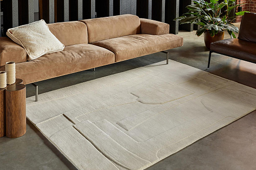 Tapis en laine écrue Bref