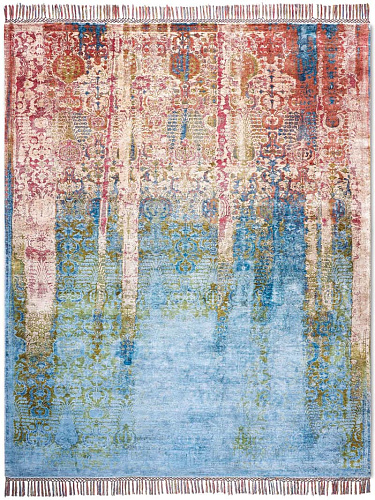 Tapis noué main de luxe Woods Multicolore