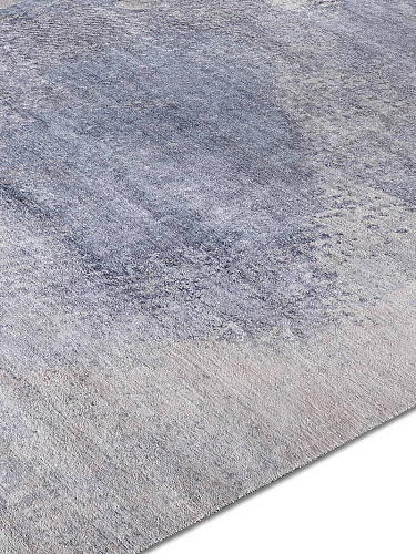 Tapis noué main Gris Argenté