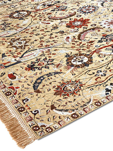 Tapis de luxe fait main Kerman Jaune