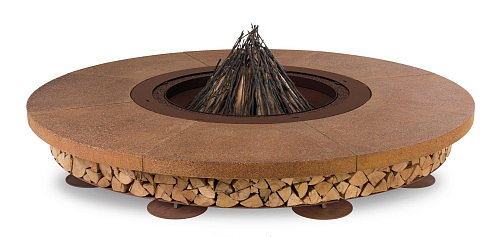 Brasero Ercole en béton marron