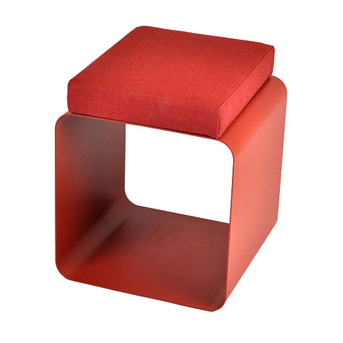 Tabouret Velours Rouge & Métal