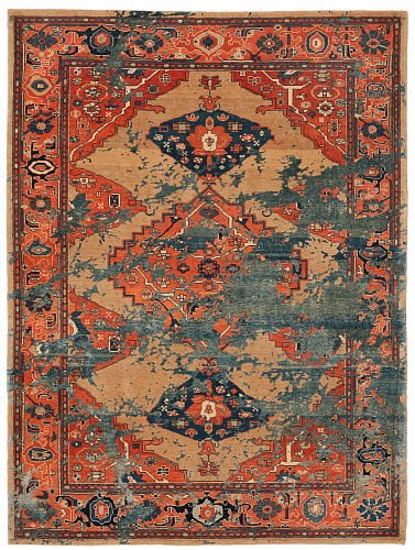 Tapis Serapi Kingsbury Ciel Bleu Foncé Soie